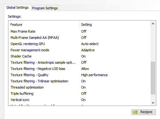 Nvidia control panel settings part 2